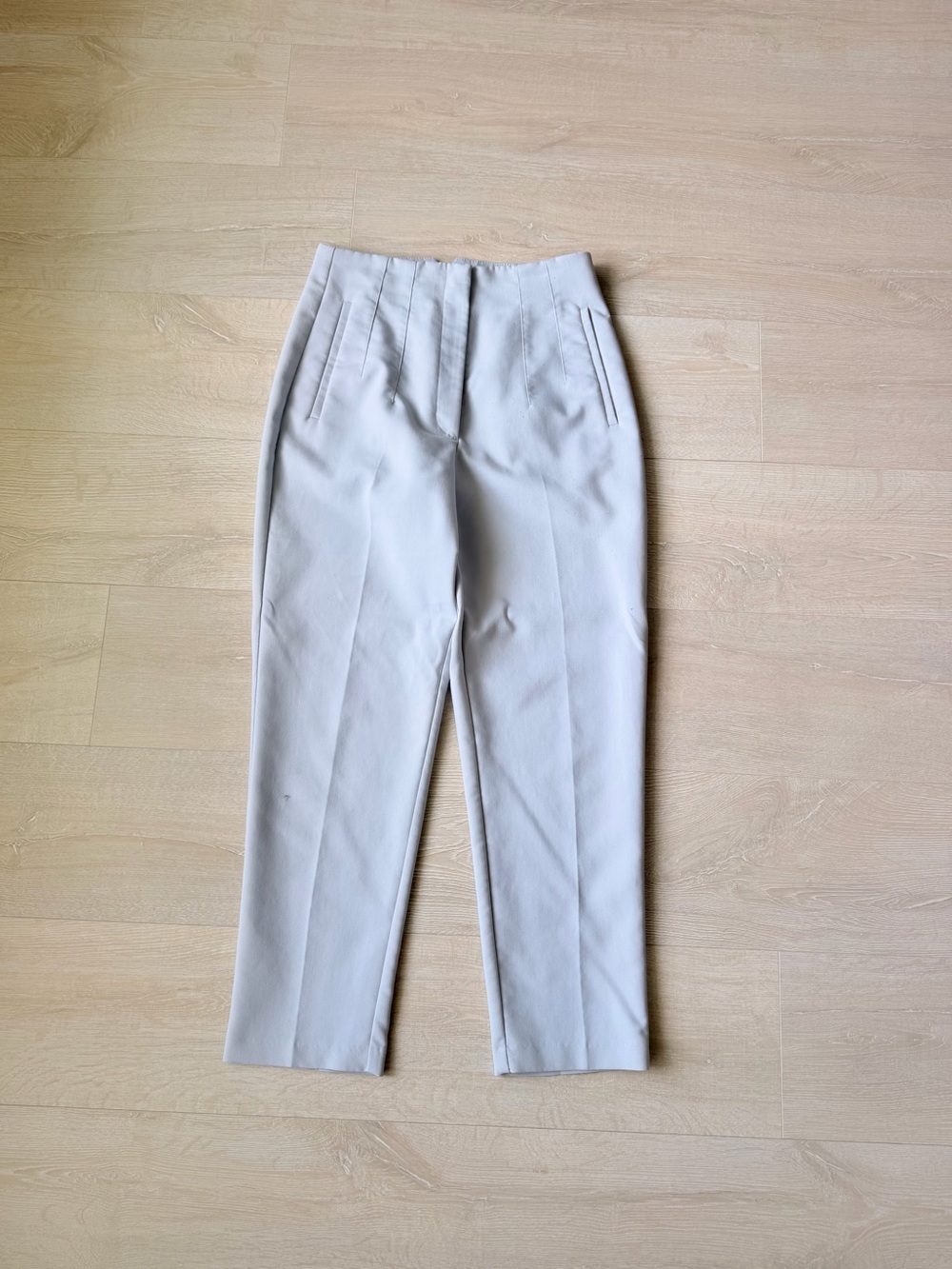 Zara Light Gray Slim Tailored Dress Pants